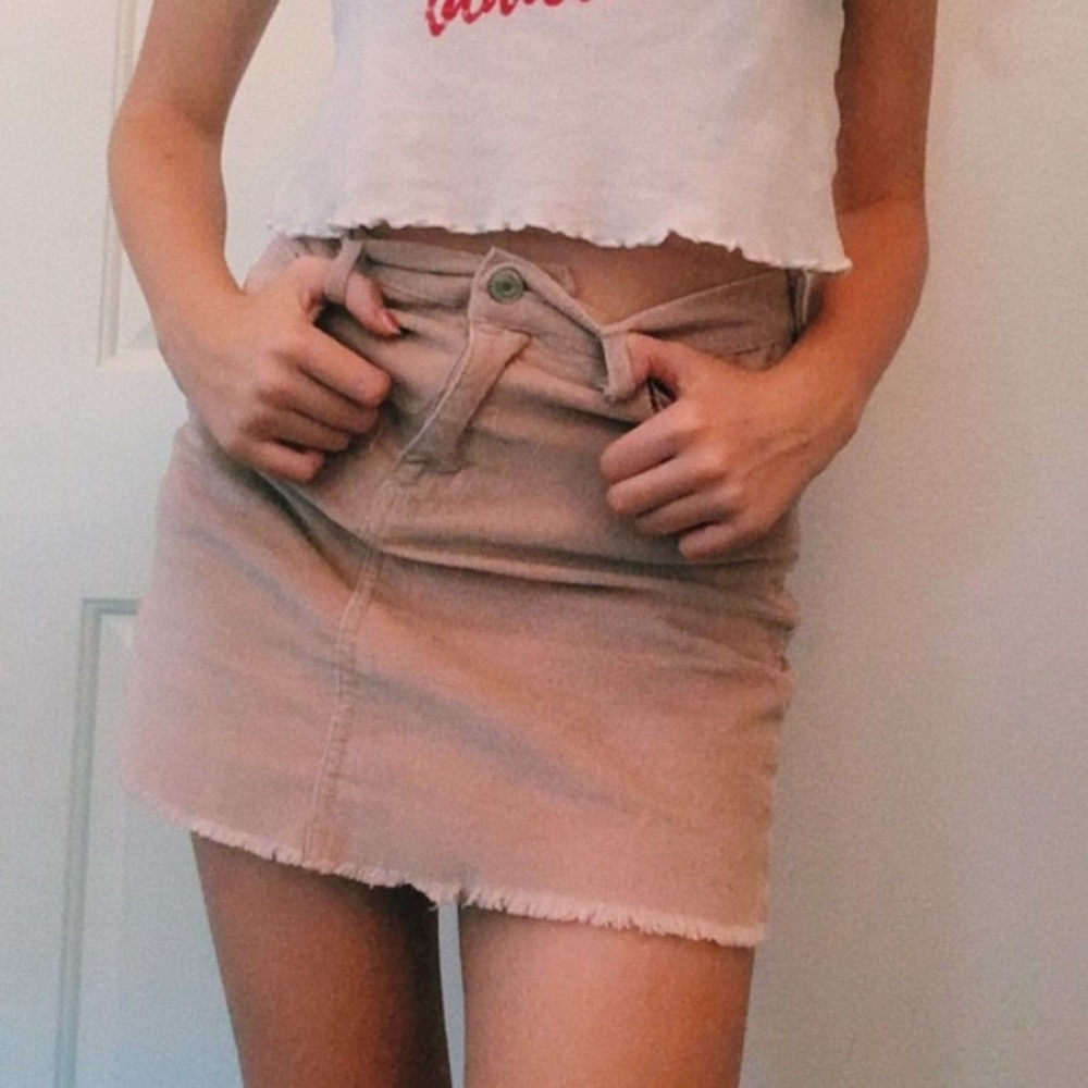 Brandy Melville Blush Pink Corduroy Skirt
